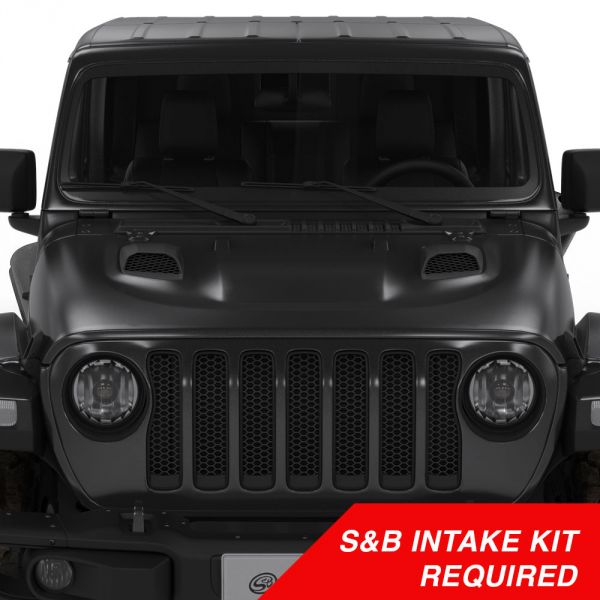 Air Hood Scoop System for 18-22 Wrangler JL Rubicon 2.0L, 3.6L, 20-22 Jeep Gladiator 3.6L  Intake Required