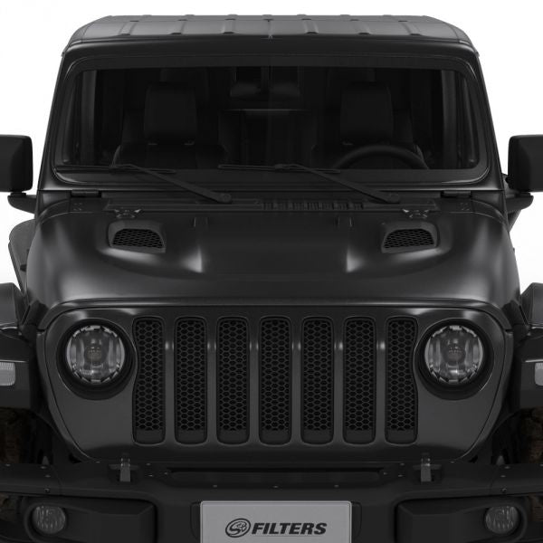 Jeep Air Hood Scoops for 18-22 Wrangler JL Rubicon 2.0L, 3.6L, 20-22 Jeep Gladiator 3.6L Scoops Only Kit