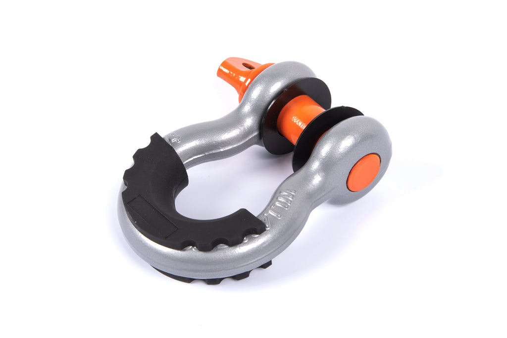 Shackle - 3/4" Hard Bow Metallic Grey, 7/8" Screw Pin Orange - Black Isolator