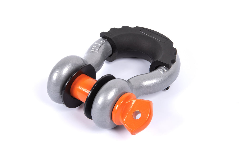 Shackle - 3/4" Hard Bow Metallic Grey, 7/8" Screw Pin Orange - Black Isolator