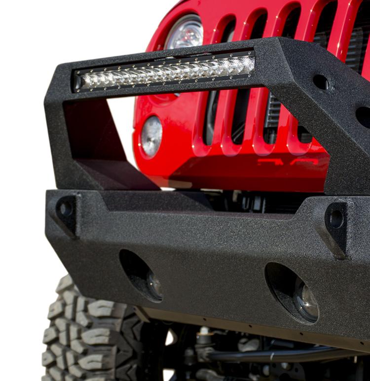 Jeep JK/JL Front Bumper Fits DV8 20 Inch Light Bar and Winch Plate 07-18 Jeep JK/JL Wrangler Steel Stubby