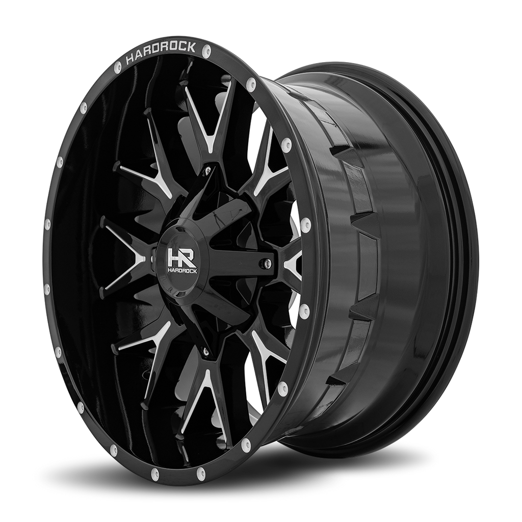 Aluminum Wheels Affliction 20x9 6x135/139.7 0 108 Gloss Black Milled Hardrock Offroad