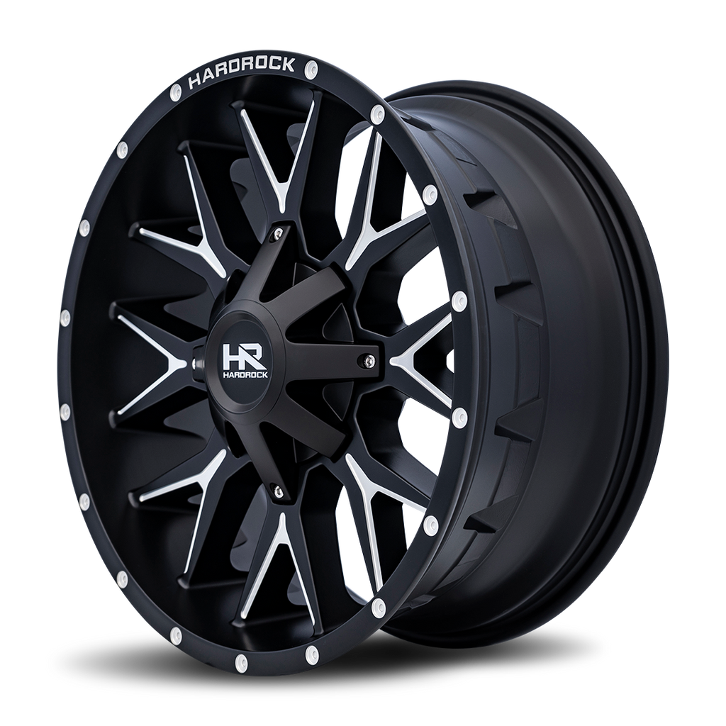 Aluminum Wheels Affliction 20x9 8x165.1 0 125.2 Satin Black Milled Hardrock Offroad