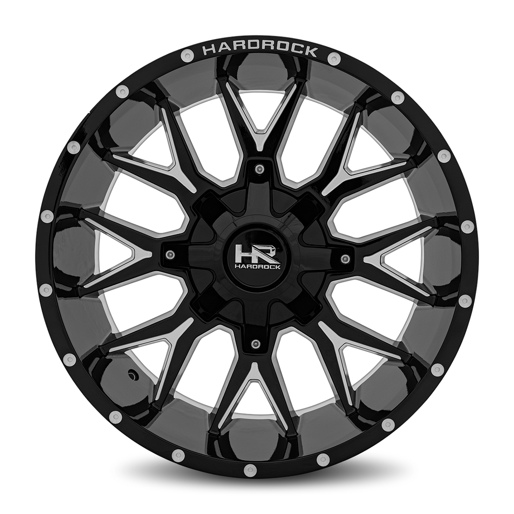 Aluminum Wheels Affliction 20x9 8x165.1 0 125.2 Gloss Black Milled Hardrock Offroad