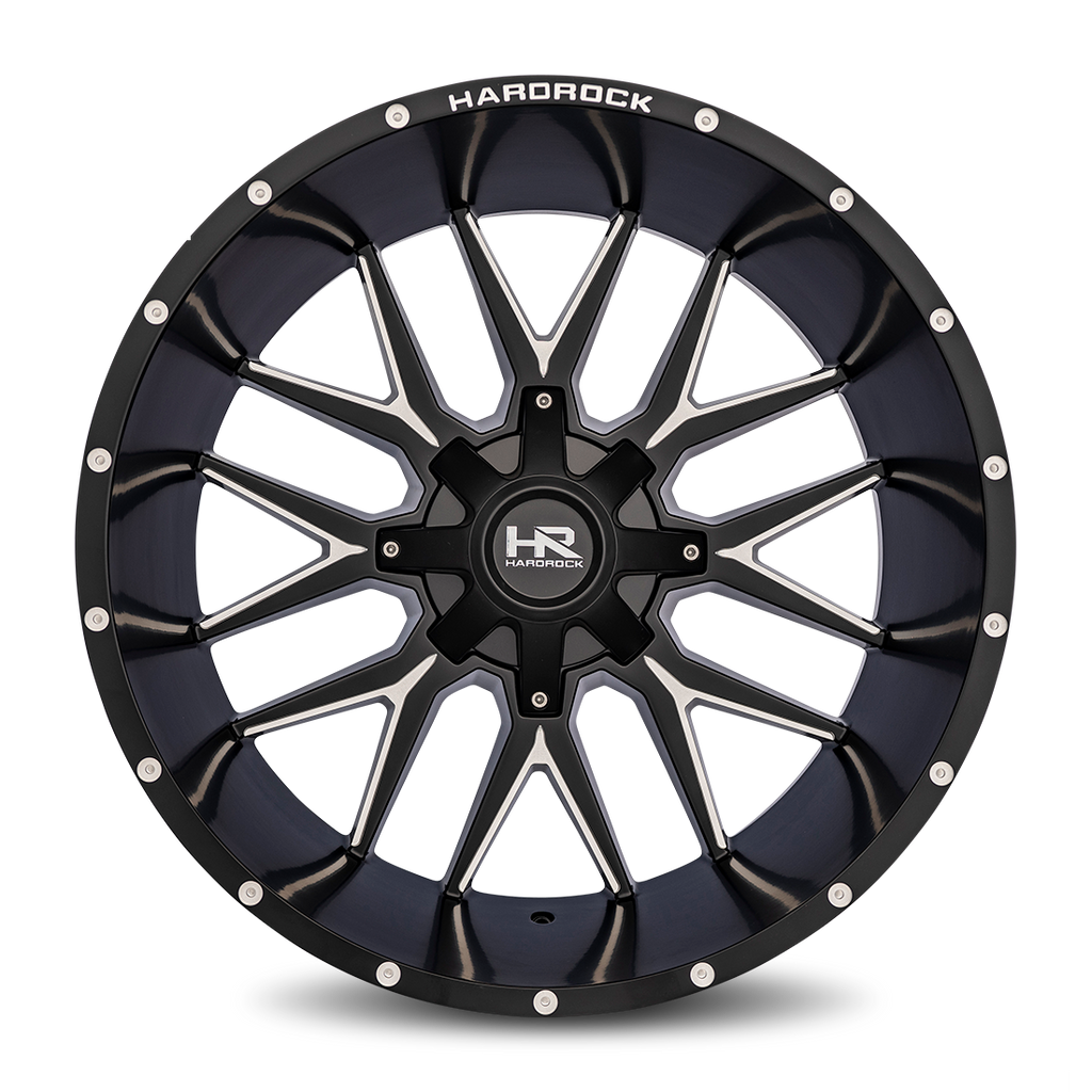 Aluminum Wheels Affliction 24x14 8x180 -76 124.3 Satin Black Milled Hardrock Offroad