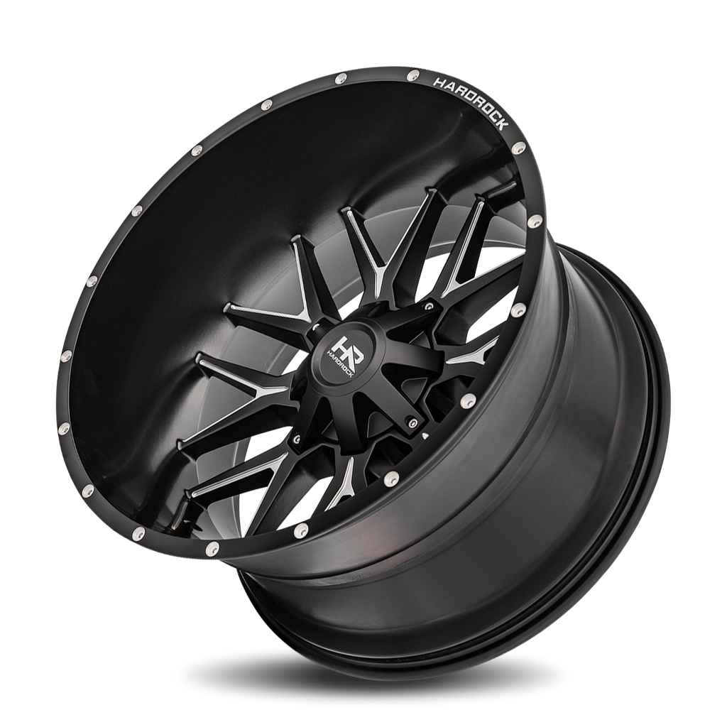 Aluminum Wheels Affliction 24x14 8x180 -76 124.3 Satin Black Milled Hardrock Offroad