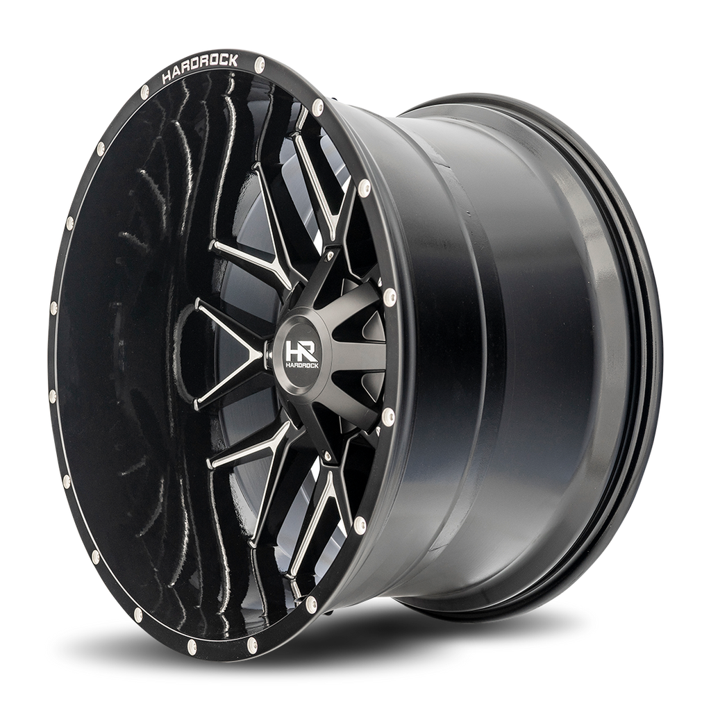 Aluminum Wheels Affliction 24x14 8x165.1 -76 125.2 Gloss Black Milled Hardrock Offroad