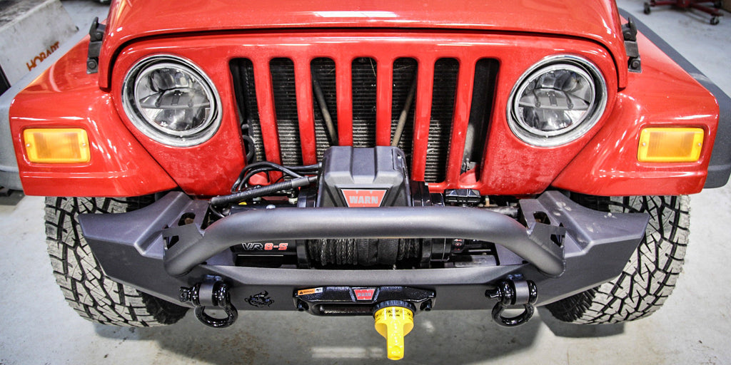 Jeep Wrangler CJ/YJ/TJ Pyro MidWidth Front Bumper - Flat Top Stinger - CrawlTek Revolution