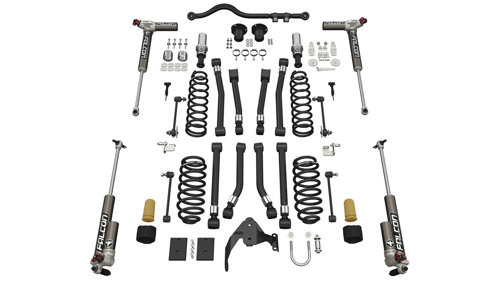 Jeep JK Short Arm Suspension 3 inch Alpine RT3 System and Falcon 3.3 Fast Adjust For 07-18 Wrangler JK 2 Door