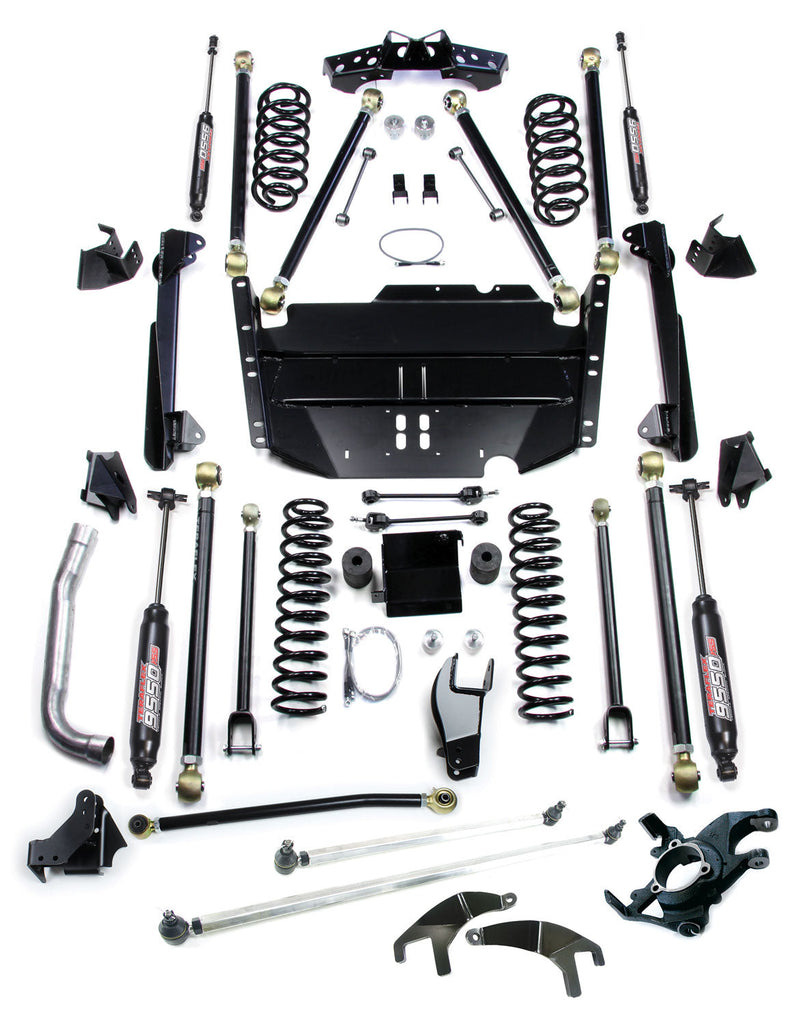 Jeep TJ 5 Inch Pro LCG Long Flexarm Suspension System w/ High Steer and 9550 Shocks 97-06 Wrangler TJ