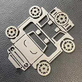 Bronco Business Card Holder Flat Stainless Steel Bendy Bronco