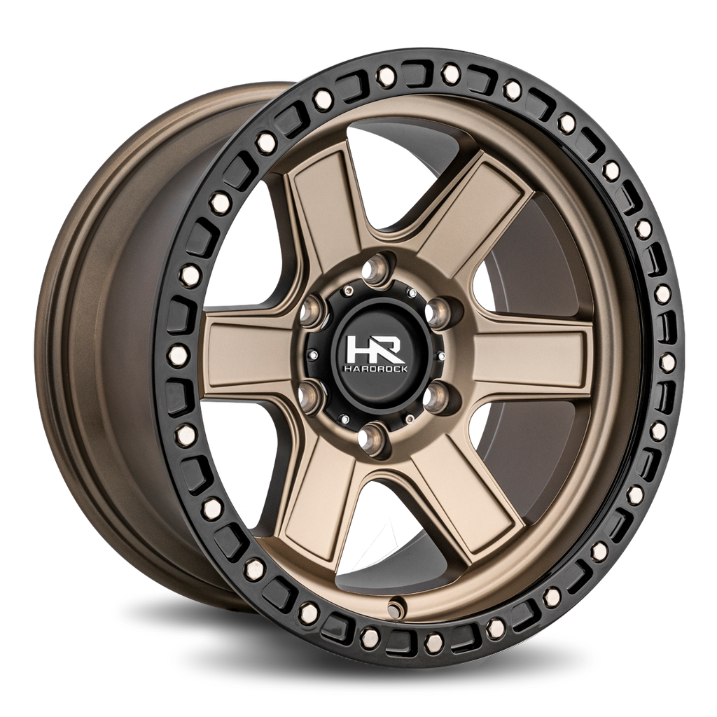 Aluminum Wheels H104 17x9 6x135 -12 87.1 Matte Bronze-Black B/L Hardrock Offroad