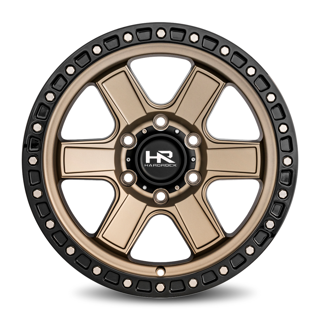 Aluminum Wheels H104 17x9 6x139.7 -12 108 Matte Bronze-Black B/L Hardrock Offroad