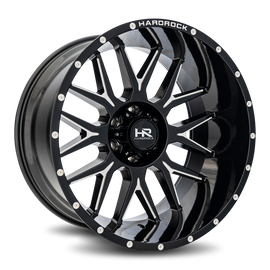Aluminum Wheels Affliction XPosed 22x12 6x135 -44 87.1 Gloss Black Milled Hardrock Offroad