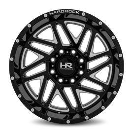 Aluminum Wheels Bones XPosed 20x10 5x127 -19 78.1 Gloss Black Milled Hardrock Offroad