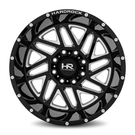 Aluminum Wheels Bones XPosed 20x12 6x135 -44 87.1 Gloss Black Milled Hardrock Offroad
