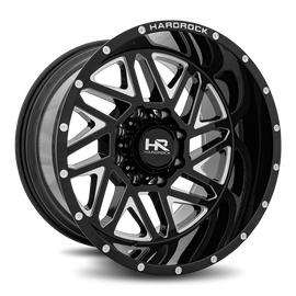 Aluminum Wheels Bones XPosed 20x12 6x135 -44 87.1 Gloss Black Milled Hardrock Offroad