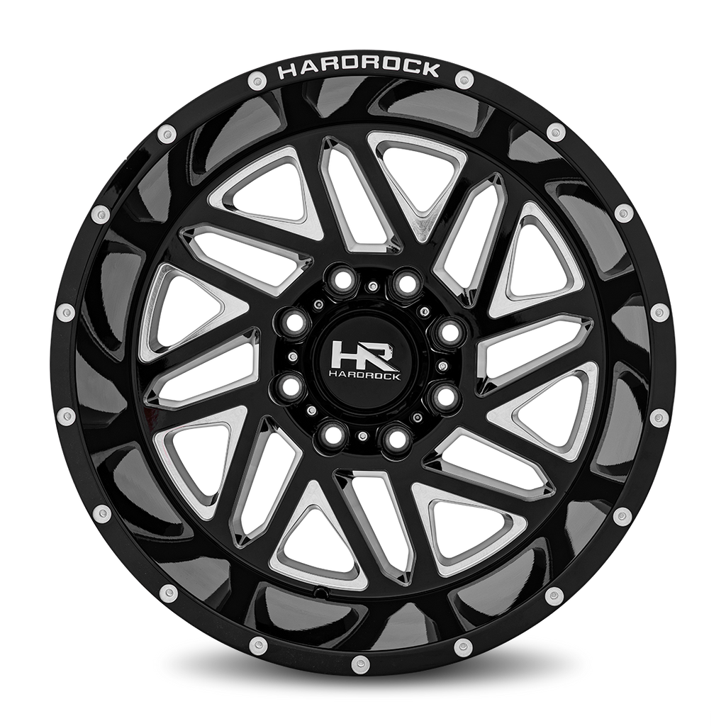 Aluminum Wheels Bones XPosed 20x12 8x165.1 -44 125.2 Gloss Black Milled Hardrock Offroad