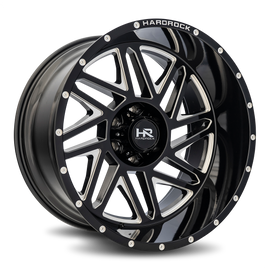Aluminum Wheels Bones XPosed 24x14 8x170 -76 125.2 Gloss Black Milled Hardrock Offroad