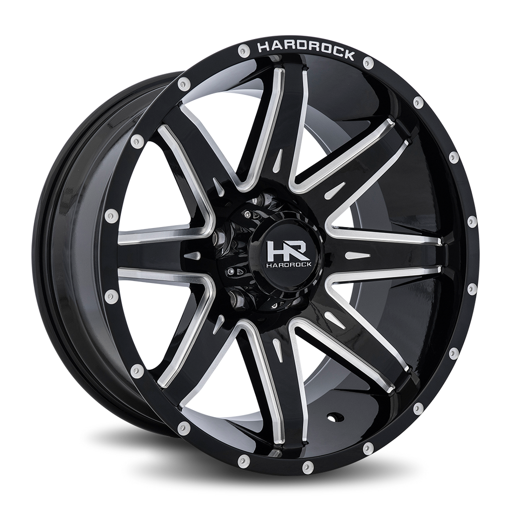 Aluminum Wheels Painkiller XPosed 20x10 6x135 -19 87.1 Gloss Black Milled Hardrock Offroad