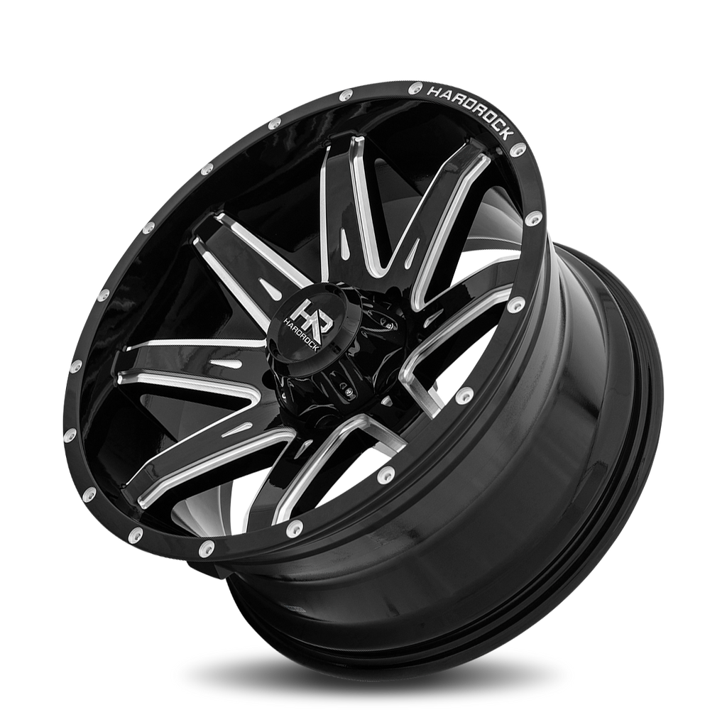 Aluminum Wheels Painkiller XPosed 20x10 5x150 -19 110.3 Gloss Black Milled Hardrock Offroad