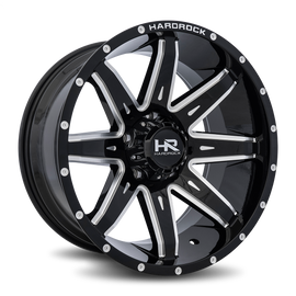 Aluminum Wheels Painkiller XPosed 20x10 5x127 -19 78.1 Gloss Black Milled Hardrock Offroad