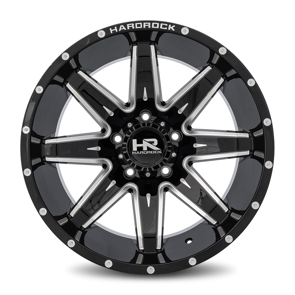 Aluminum Wheels Painkiller XPosed 20x12 6x135 -44 87.1 Gloss Black Milled Hardrock Offroad