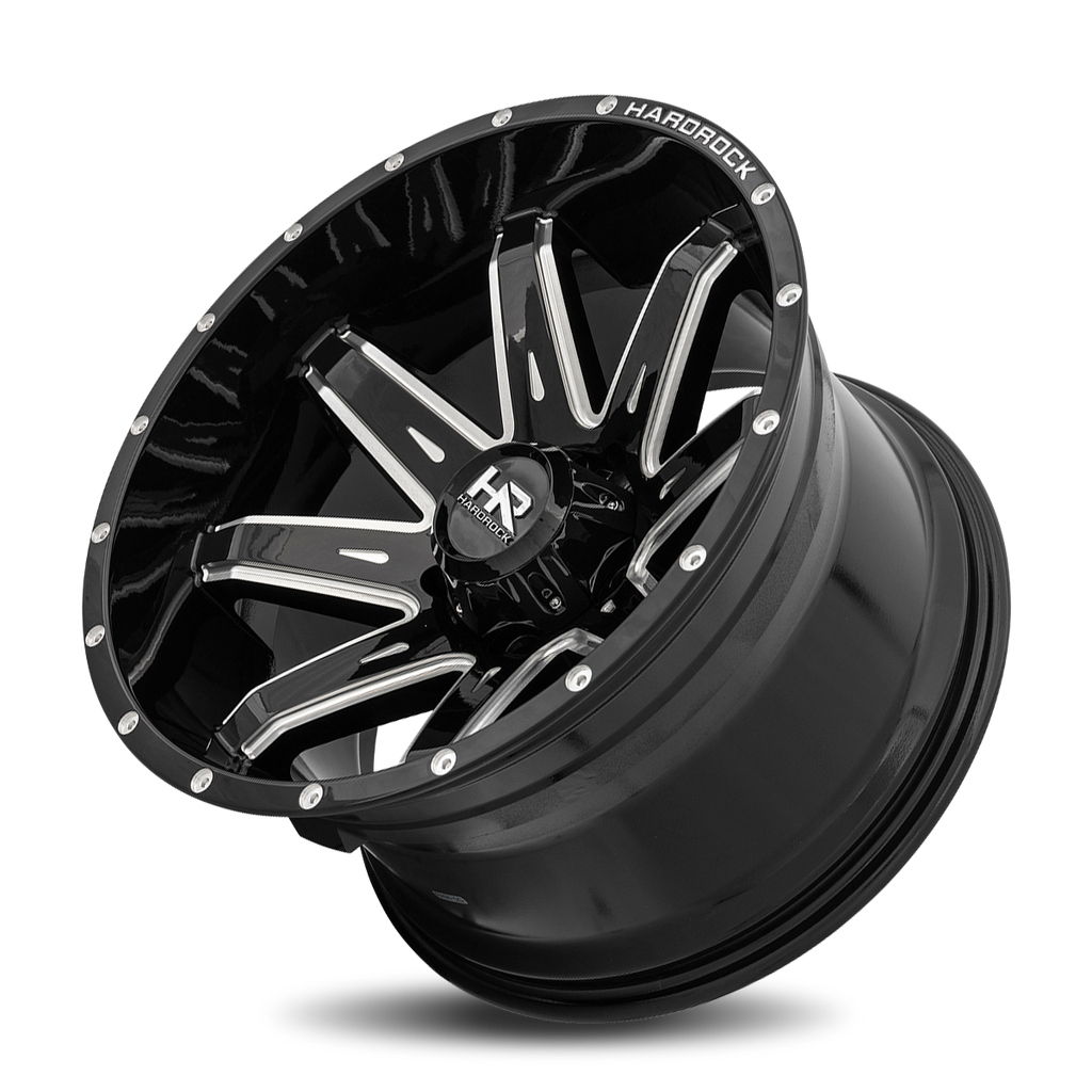 Aluminum Wheels Painkiller XPosed 20x12 5x139.7 -44 87 Gloss Black Milled Hardrock Offroad