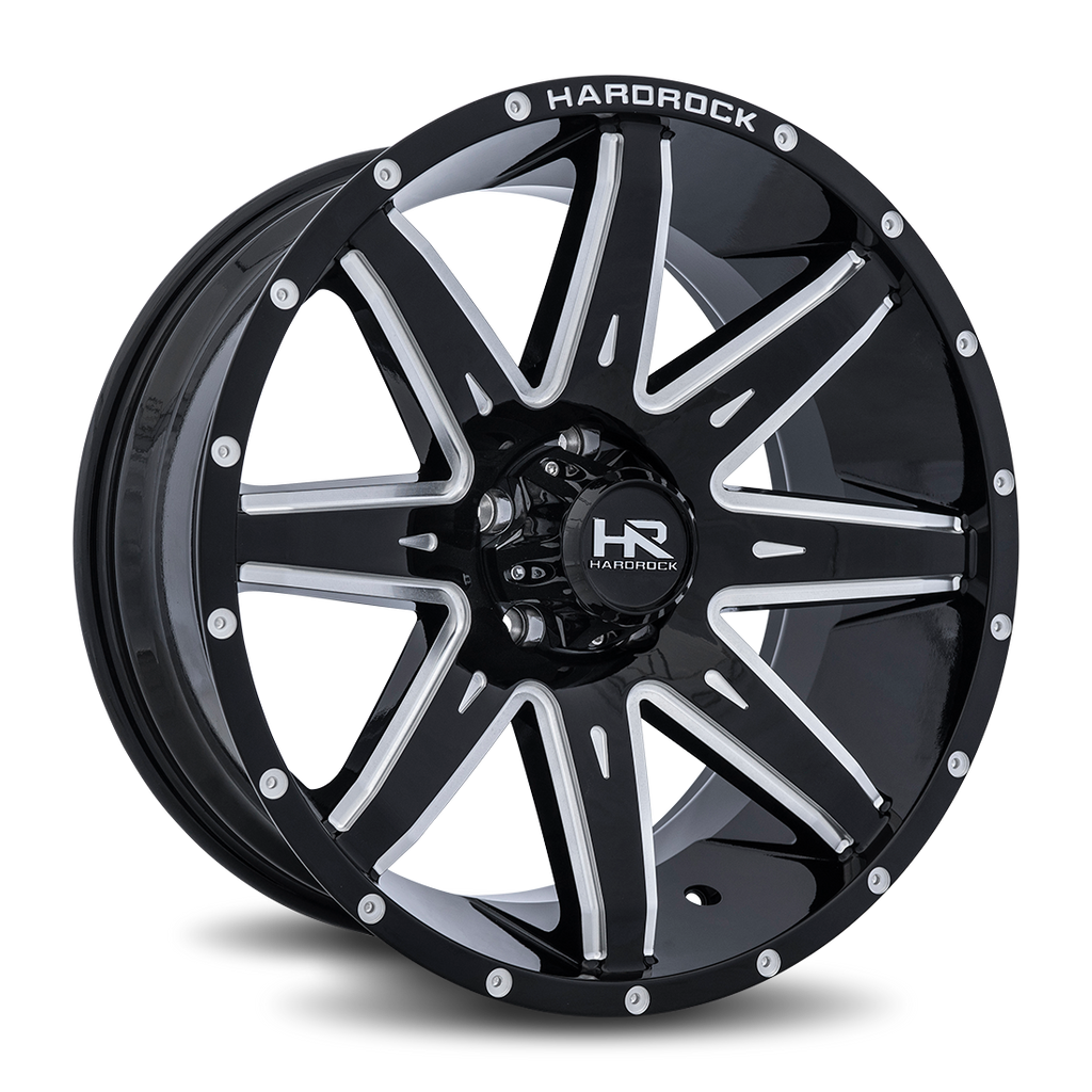 Aluminum Wheels Painkiller XPosed 20x9 5x150 0 110.3 Gloss Black Milled Hardrock Offroad