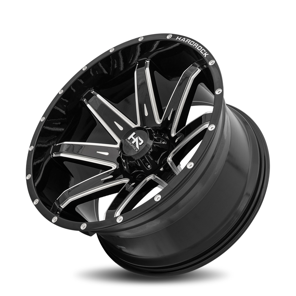 Aluminum Wheels Painkiller XPosed 22x12 8x170 -44 125.2 Gloss Black Milled Hardrock Offroad