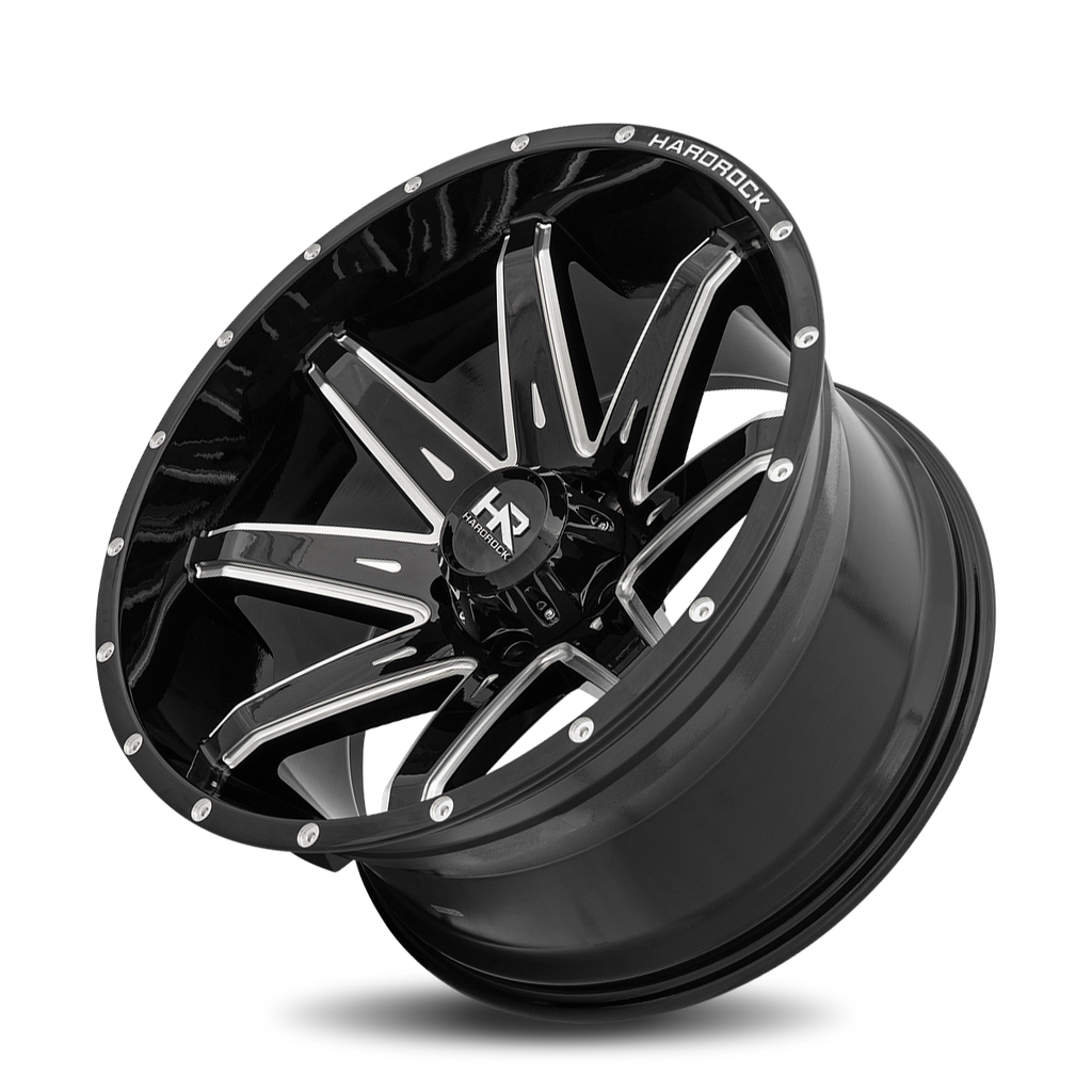 Aluminum Wheels Painkiller XPosed 22x12 8x180 -44 124.3 Gloss Black Milled Hardrock Offroad