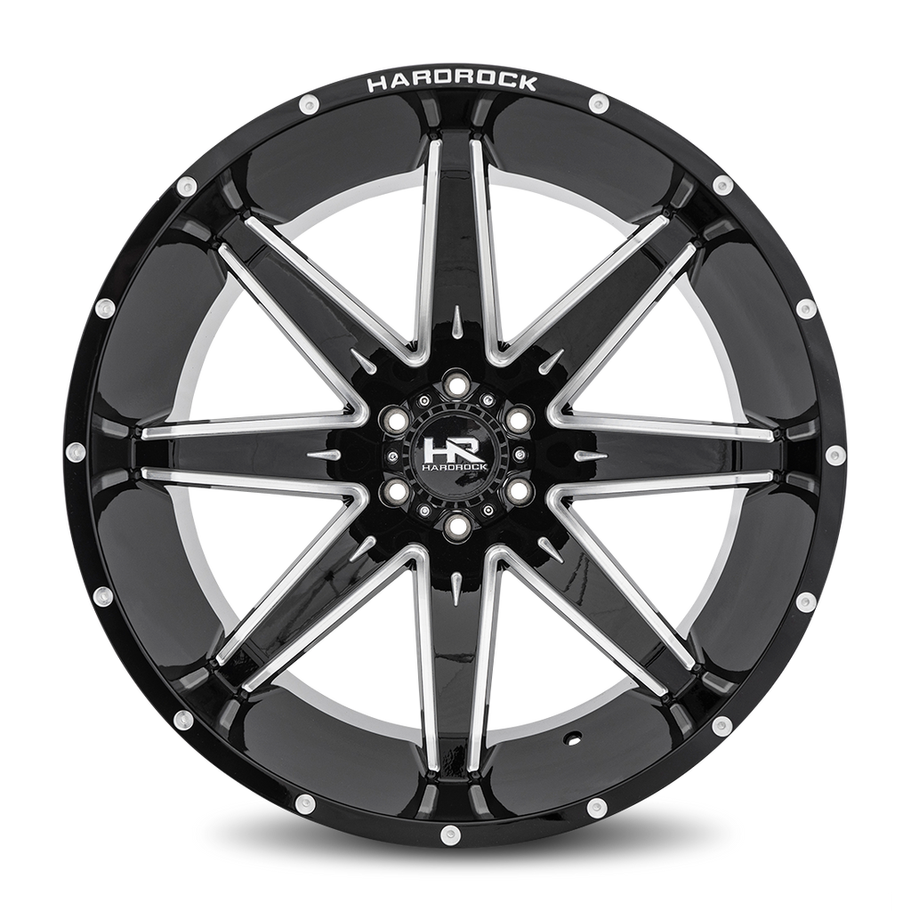 Aluminum Wheels Painkiller XPosed 24x14 6x135 -76 87.1 Gloss Black Milled Hardrock Offroad