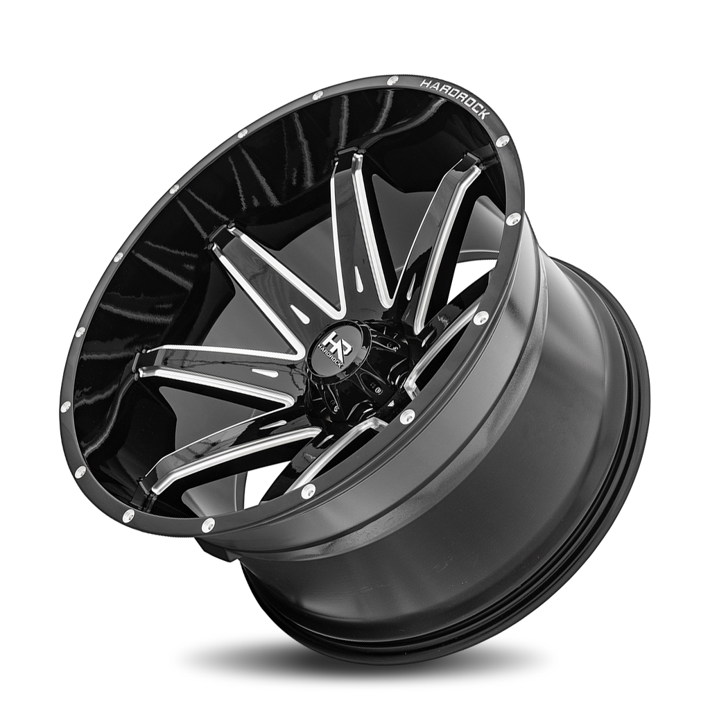 Aluminum Wheels Painkiller XPosed 24x14 6x139.7 -76 108 Gloss Black Milled Hardrock Offroad