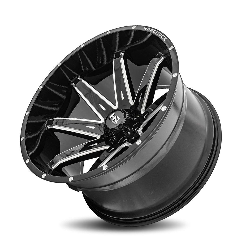 Aluminum Wheels Painkiller XPosed 24x14 5x139.7 -76 87 Gloss Black Milled Hardrock Offroad