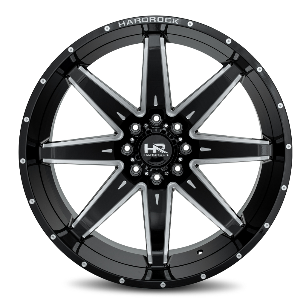 Aluminum Wheels Painkiller XPosed 26x14 8x165.1 -76 125.2 Gloss Black Milled Hardrock Offroad