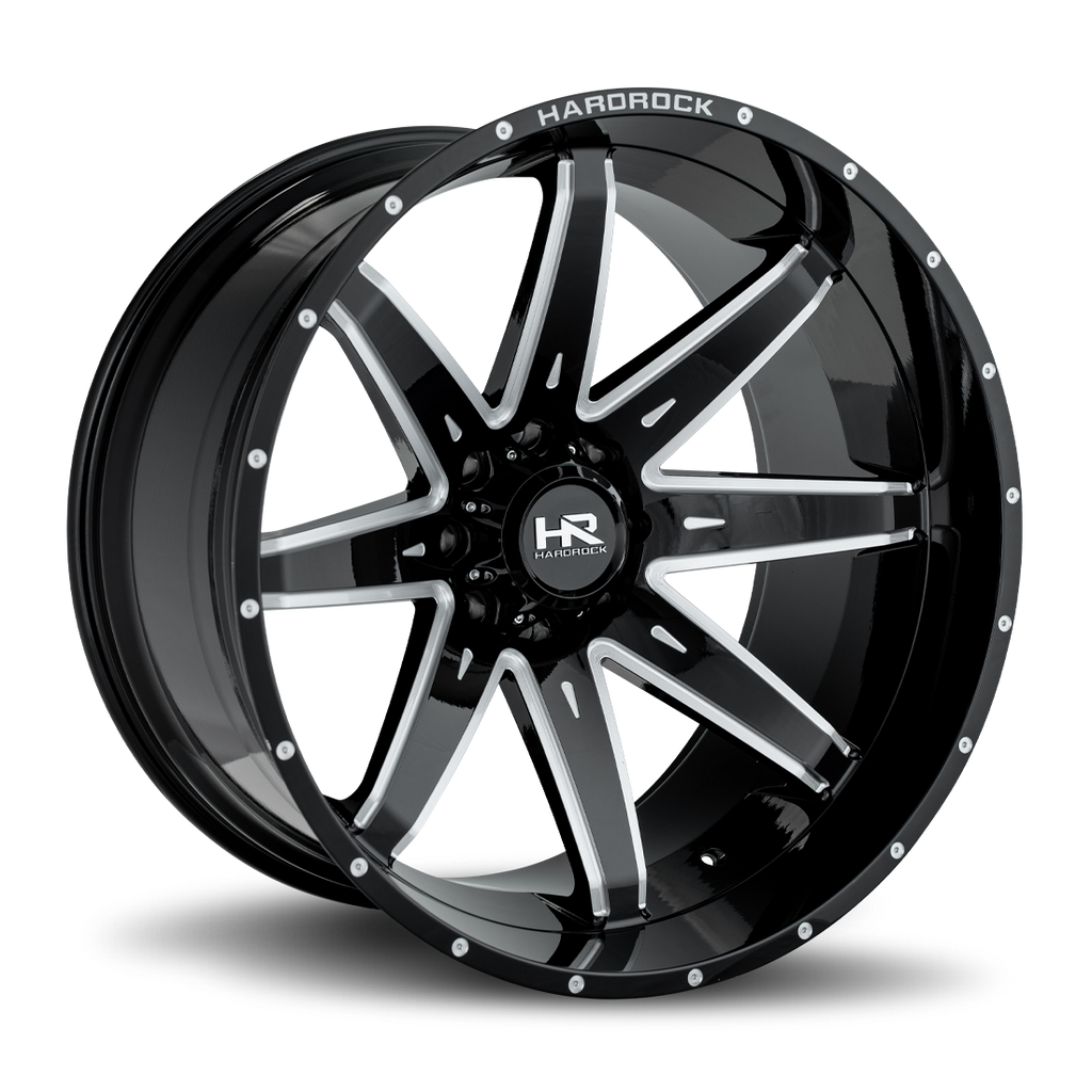 Aluminum Wheels Painkiller XPosed 26x14 8x165.1 -76 125.2 Gloss Black Milled Hardrock Offroad