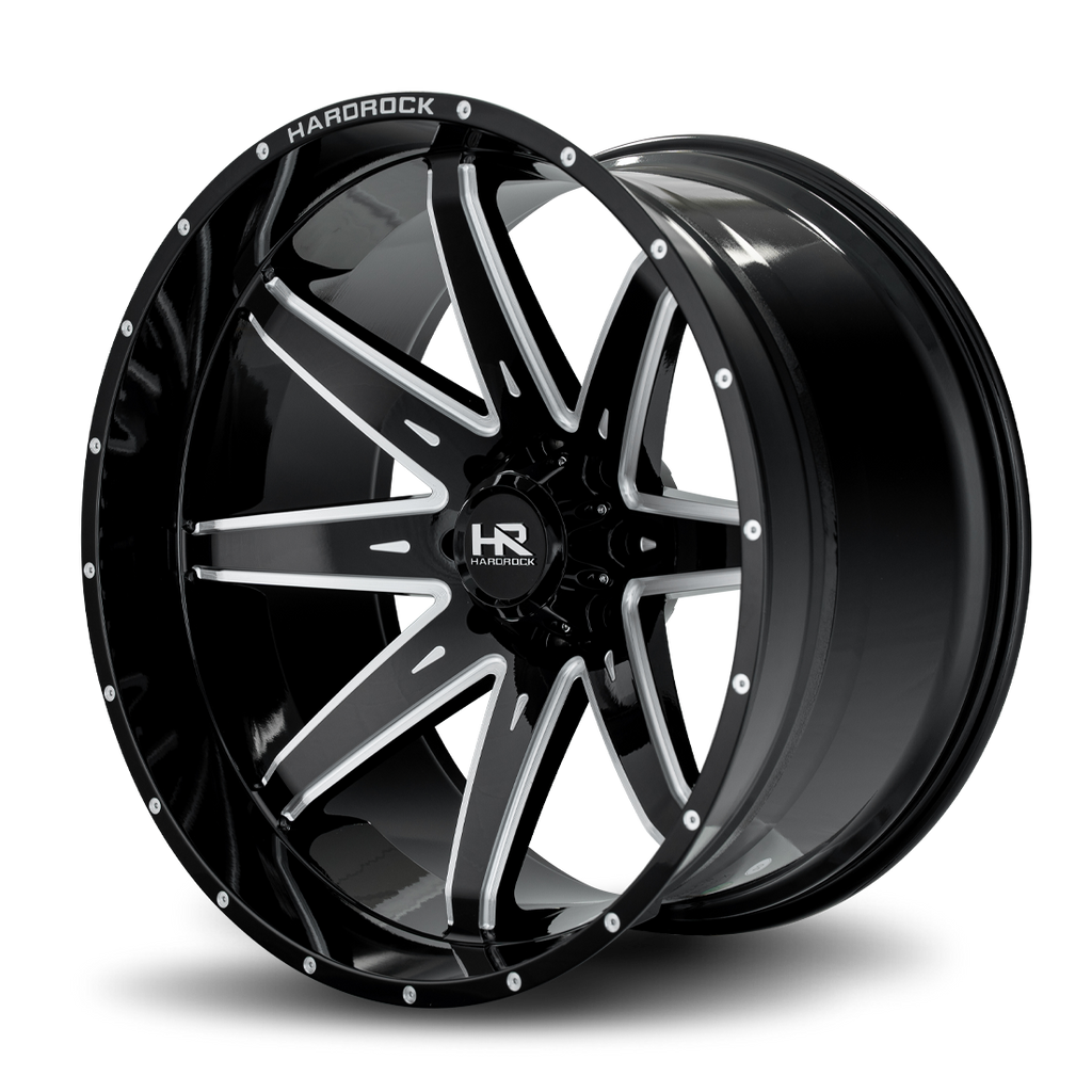 Aluminum Wheels Painkiller XPosed 26x14 8x165.1 -76 125.2 Gloss Black Milled Hardrock Offroad