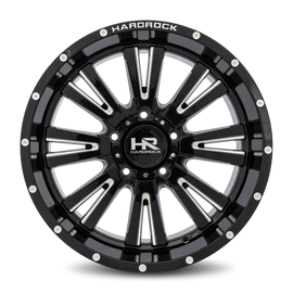 Aluminum Wheels Spine XPosed 20x10 6x135 -19 87.1 Gloss Black Milled Hardrock Offroad