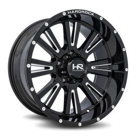 Aluminum Wheels Spine XPosed 20x10 5x150 -19 110.3 Gloss Black Milled Hardrock Offroad