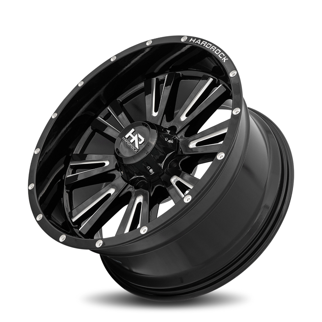 Aluminum Wheels Spine XPosed 20x10 5x150 -19 110.3 Gloss Black Milled Hardrock Offroad