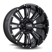 Load image into Gallery viewer, Aluminum Wheels Spine XPosed 20x10 8x180 -19 124.3 Gloss Black Milled Hardrock Offroad
