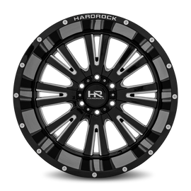 Aluminum Wheels Spine XPosed 20x12 6x135 -44 87.1 Gloss Black Milled Hardrock Offroad
