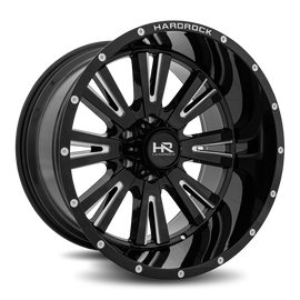 Aluminum Wheels Spine XPosed 20x12 8x165.1 -44 125.2 Gloss Black Milled Hardrock Offroad