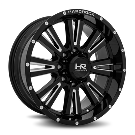 Aluminum Wheels Spine XPosed 20x9 6x135 0 87.1 Gloss Black Milled Hardrock Offroad