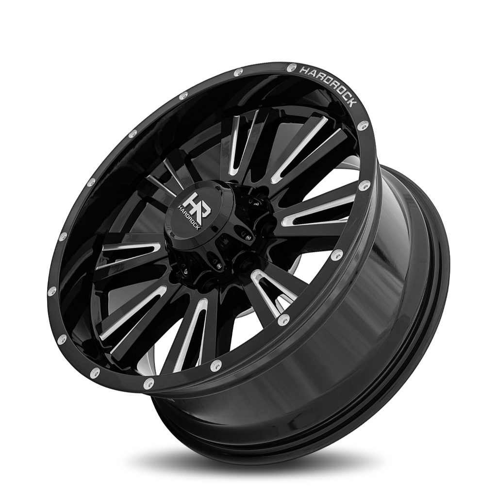 Aluminum Wheels Spine XPosed 20x9 6x135 0 87.1 Gloss Black Milled Hardrock Offroad