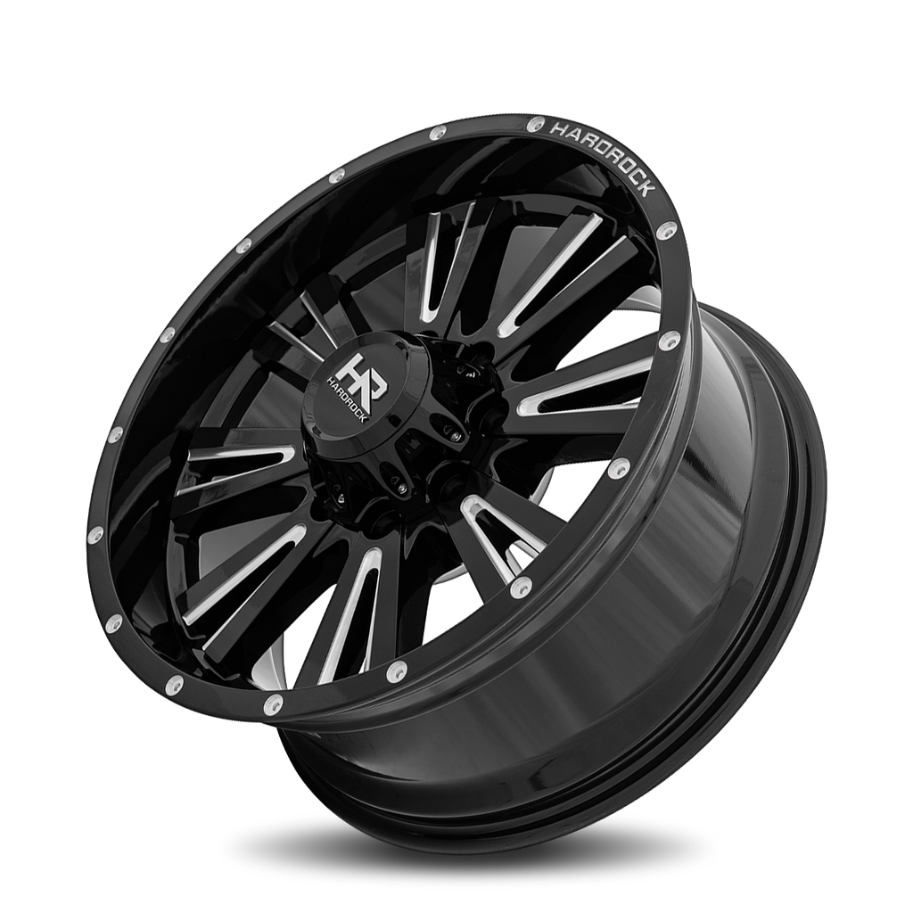 Aluminum Wheels Spine XPosed 20x9 5x150 0 110.3 Gloss Black Milled Hardrock Offroad