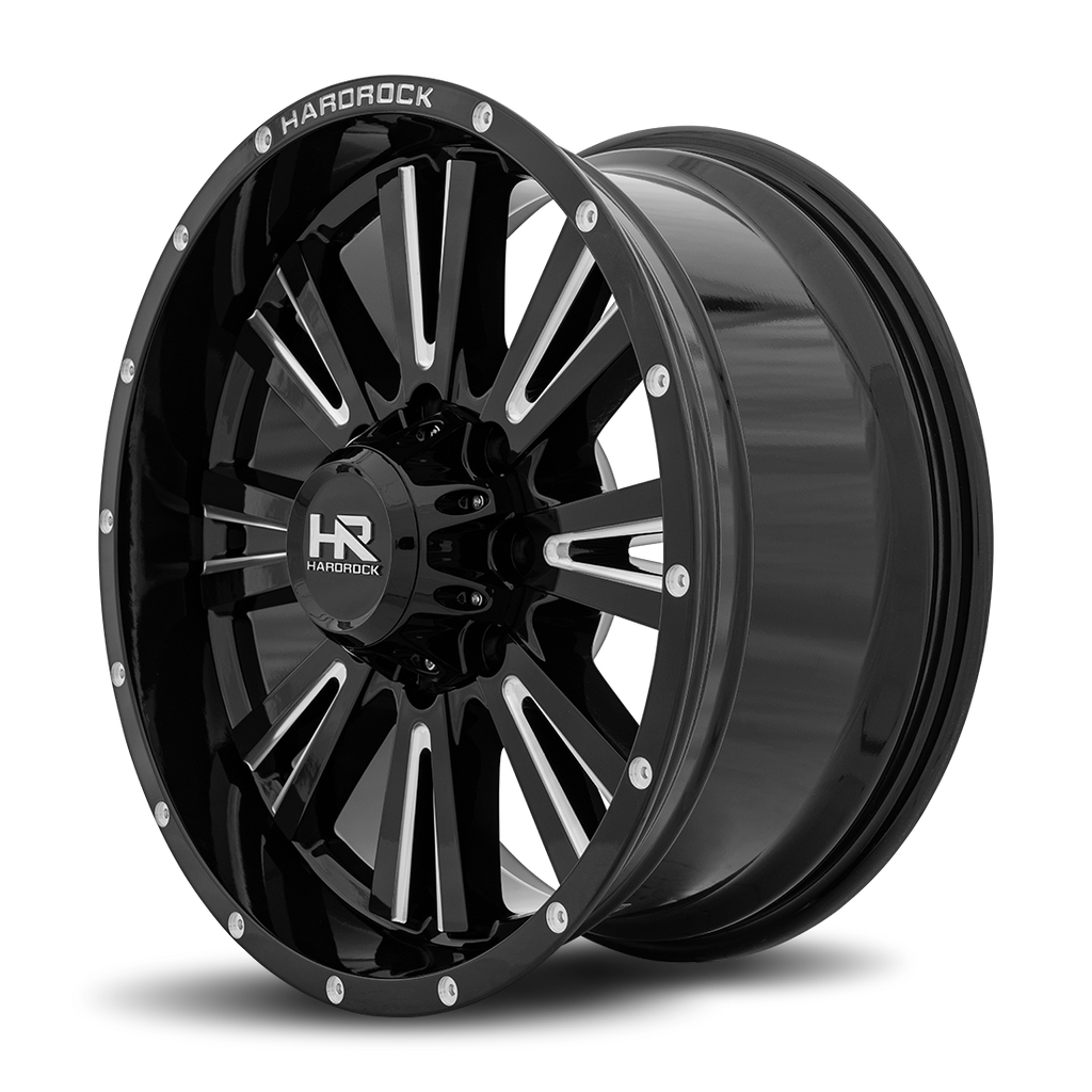 Aluminum Wheels Spine XPosed 20x9 8x165.1 0 125.2 Gloss Black Milled Hardrock Offroad