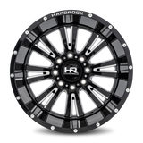 Aluminum Wheels Spine XPosed 22x12 6x135 -44 87.1 Gloss Black Milled Hardrock Offroad