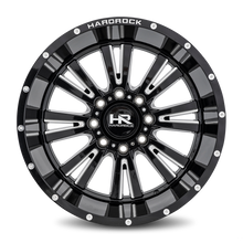 Load image into Gallery viewer, Aluminum Wheels Spine XPosed 22x12 5x150 -44 110.3 Gloss Black Milled Hardrock Offroad