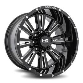 Aluminum Wheels Spine XPosed 22x12 8x170 -44 125.2 Gloss Black Milled Hardrock Offroad